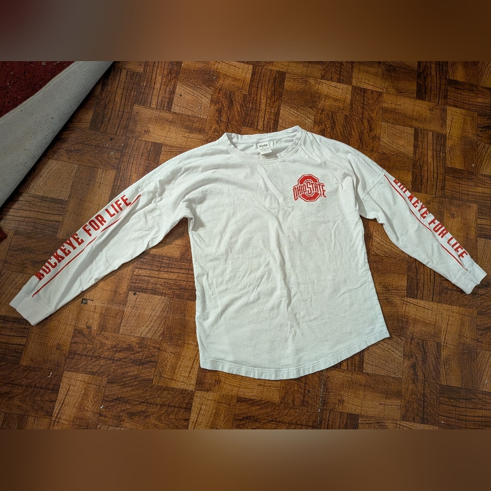 Ohio State Brutus Football College PINK Victoria Secret Long Sleeve Shirt XS